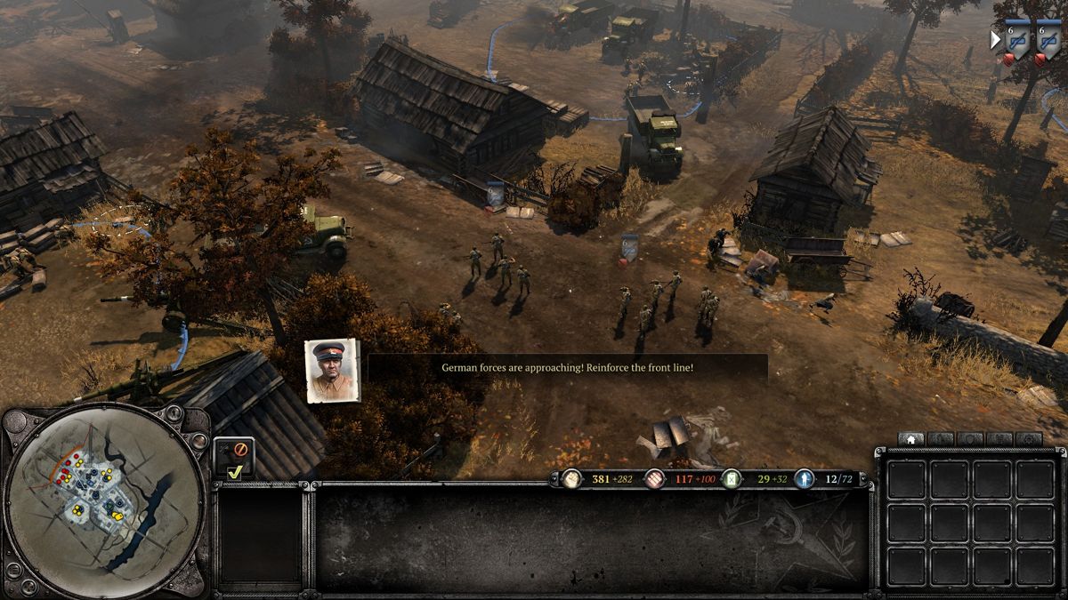 Company of Heroes 2 (Windows) screenshot: Time to setup traps and take positions before the enemy forces arrive