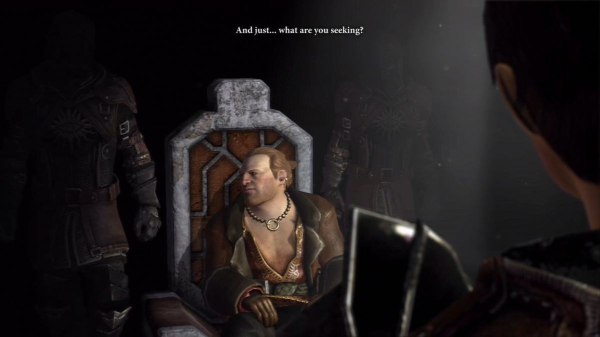 Dragon Age II (PlayStation 3) screenshot: The entire game story is being told by one of your companions
