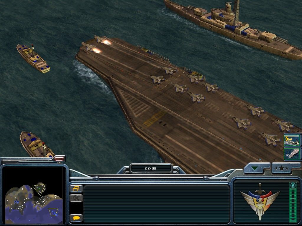Command & Conquer: Generals - Zero:Hour (Windows) screenshot: Taking off a carrier