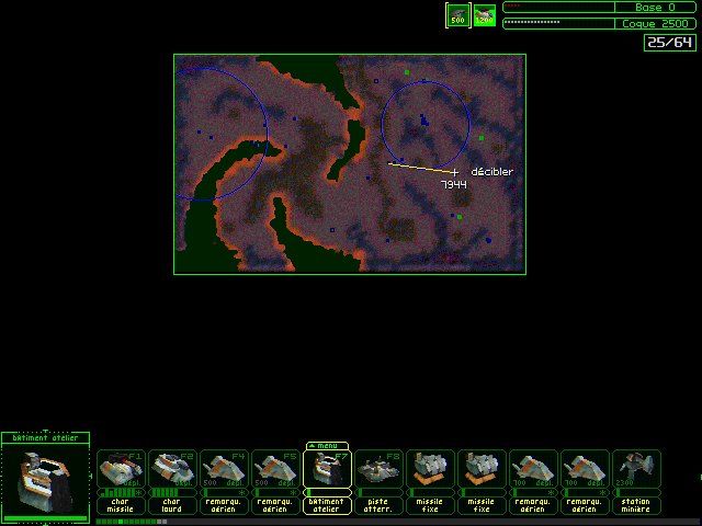 Armor Command (Windows) screenshot: Map view. Can be used to give orders the same way than the battlefield view.
