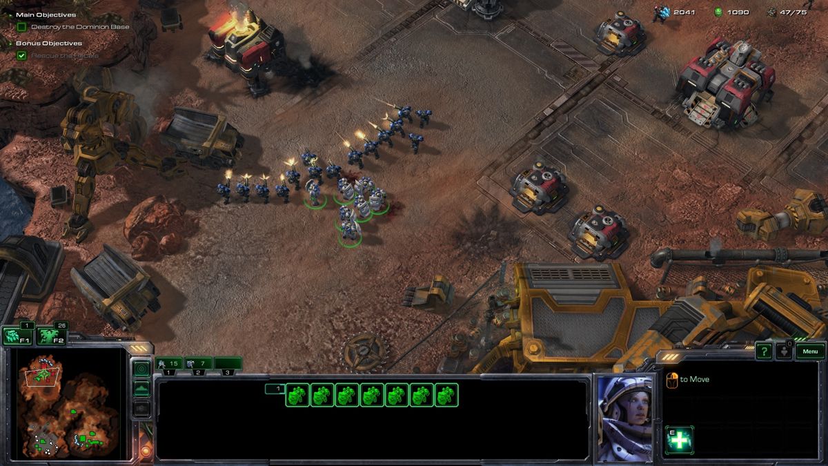 StarCraft II: Wings of Liberty (Windows) screenshot: Medics are a backbone of any infantry assault