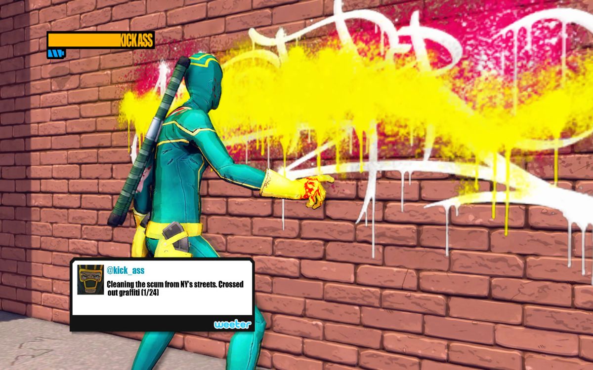 Kick-Ass 2 (Windows) screenshot: Optionally deface graffiti.