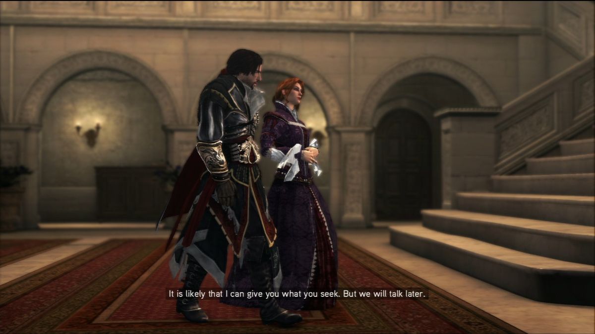 Assassin's Creed: Brotherhood (PlayStation 3) screenshot: Asking for a help from an old friend