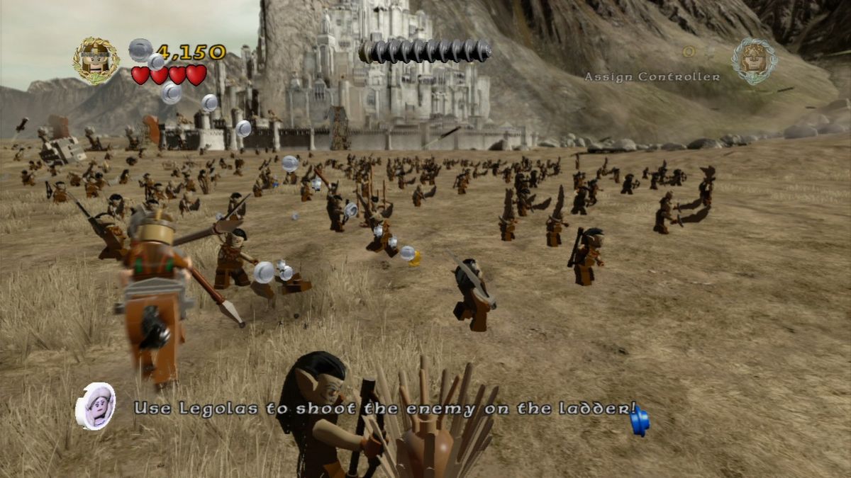 LEGO The Lord of the Rings (PlayStation 3) screenshot: Riding through the orcish ranks