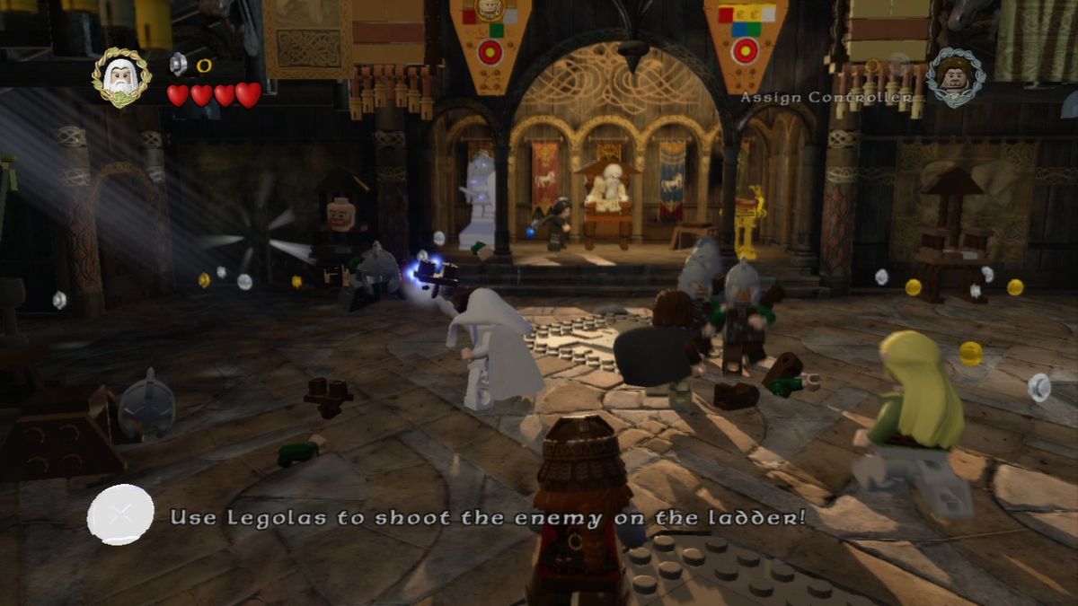 LEGO The Lord of the Rings (PlayStation 3) screenshot: Fighting the king's guards