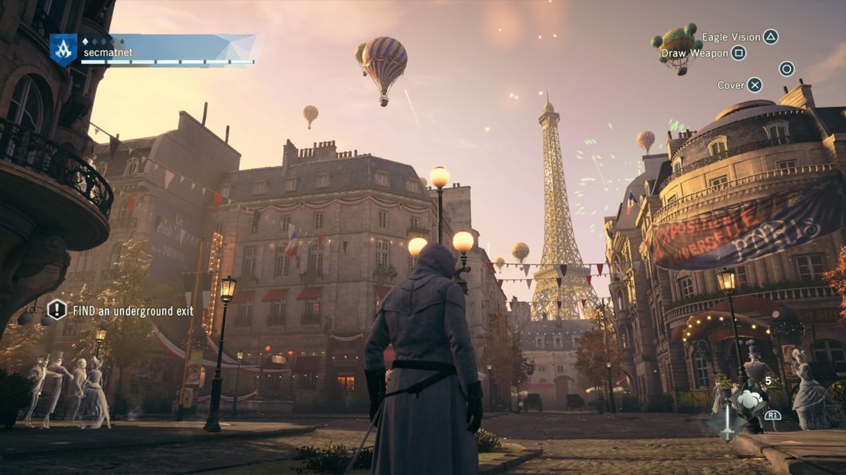 Assassin's Creed: Unity (PlayStation 4) screenshot: Simulation anomalies will often change the Paris and mix in different timelines