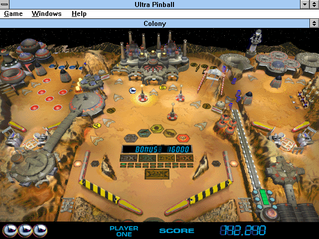 3-D Ultra Pinball (Windows 3.x) screenshot: Gameplay