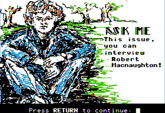 Microzine #1 (Apple II) screenshot: Ask Me