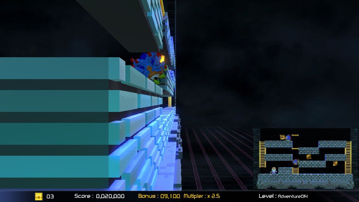 Lode Runner: Legacy (Nintendo Switch) screenshot: Adventure level 13, camera 2