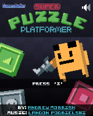 Super Puzzle Platformer (Browser) screenshot: Title screen