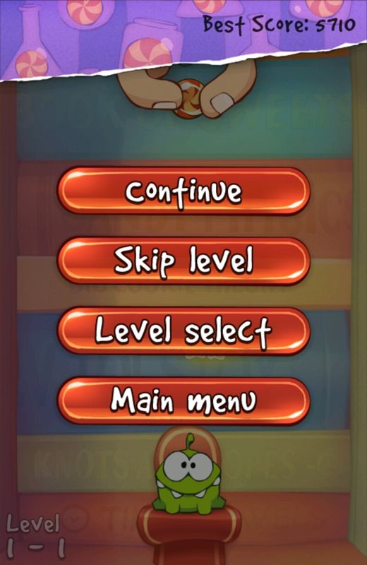 Screenshot Of Cut The Rope Experiments Android 2011 Mobygames