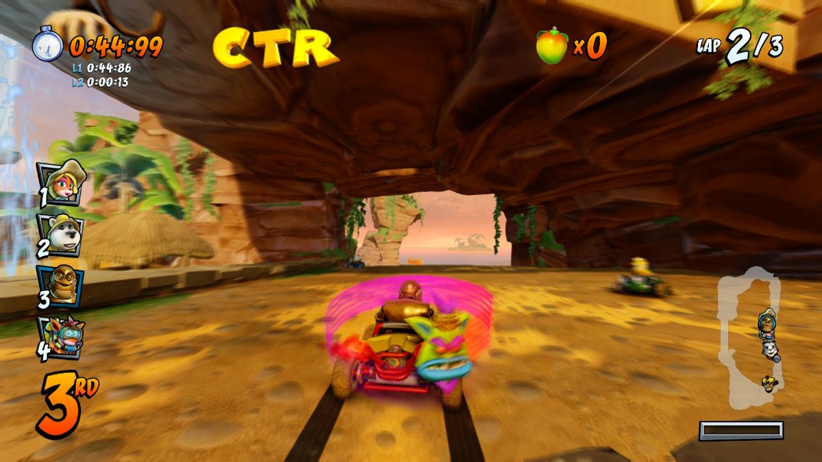 CTR: Crash Team Racing - Nitro-Fueled (Nintendo Switch) screenshot: The invincibility mask is one of the several powerups in the game.