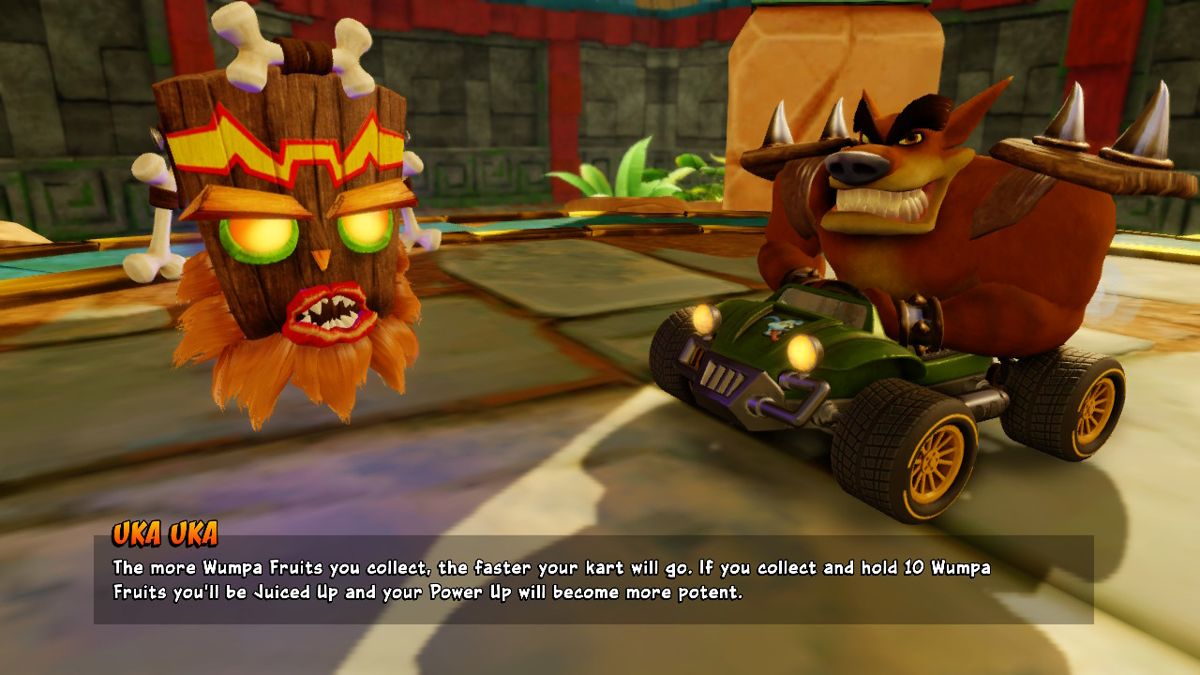 CTR: Crash Team Racing - Nitro-Fueled (Nintendo Switch) screenshot: ... while Uka Uka gives advice to the evil characters.