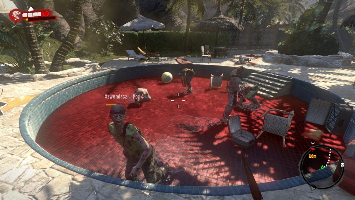 Dead Island (Windows) screenshot: Blood pool with zombies