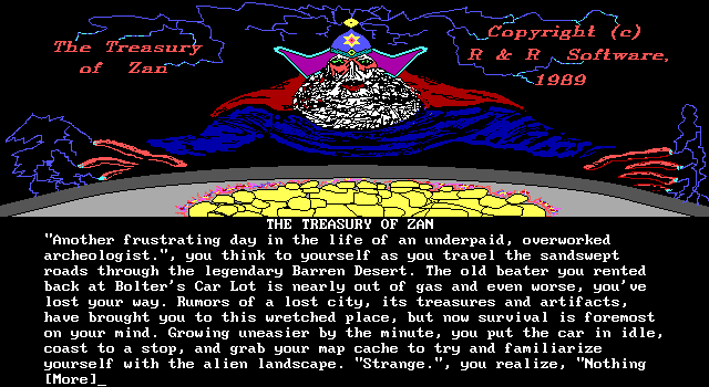 The Treasury of Zan (DOS) screenshot: Title Screen