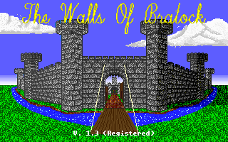 The Walls of Bratock (DOS) screenshot: Title screen.