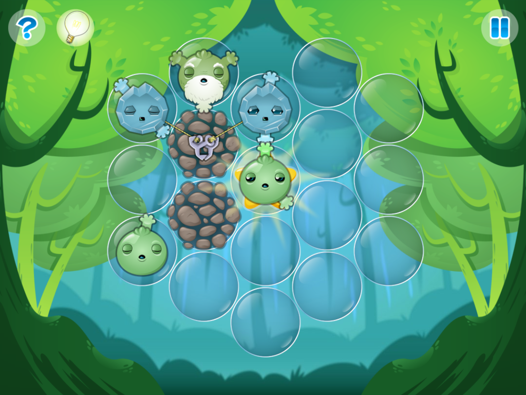 Joining Hands 2 (Windows) screenshot: This level has common Peablins, Graplins, and Geoblins.