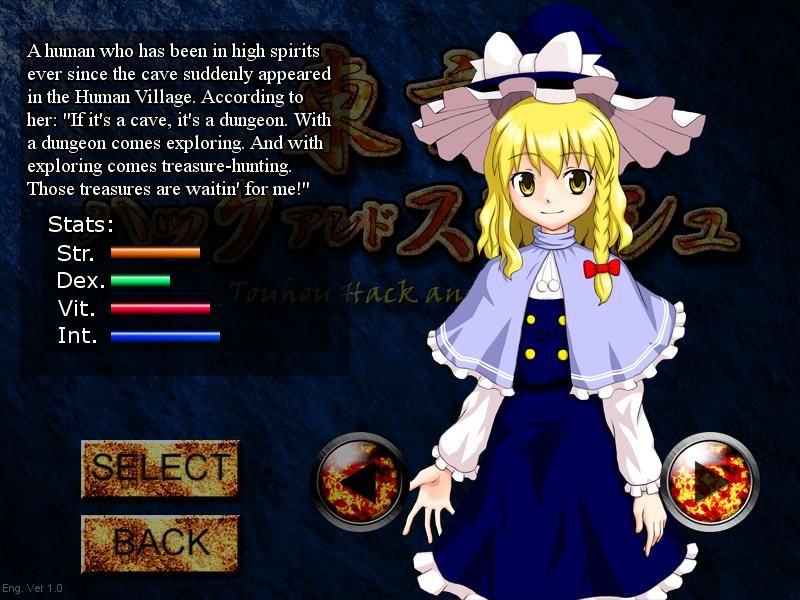 Touhou Hack and Slash (Windows) screenshot: Marisa