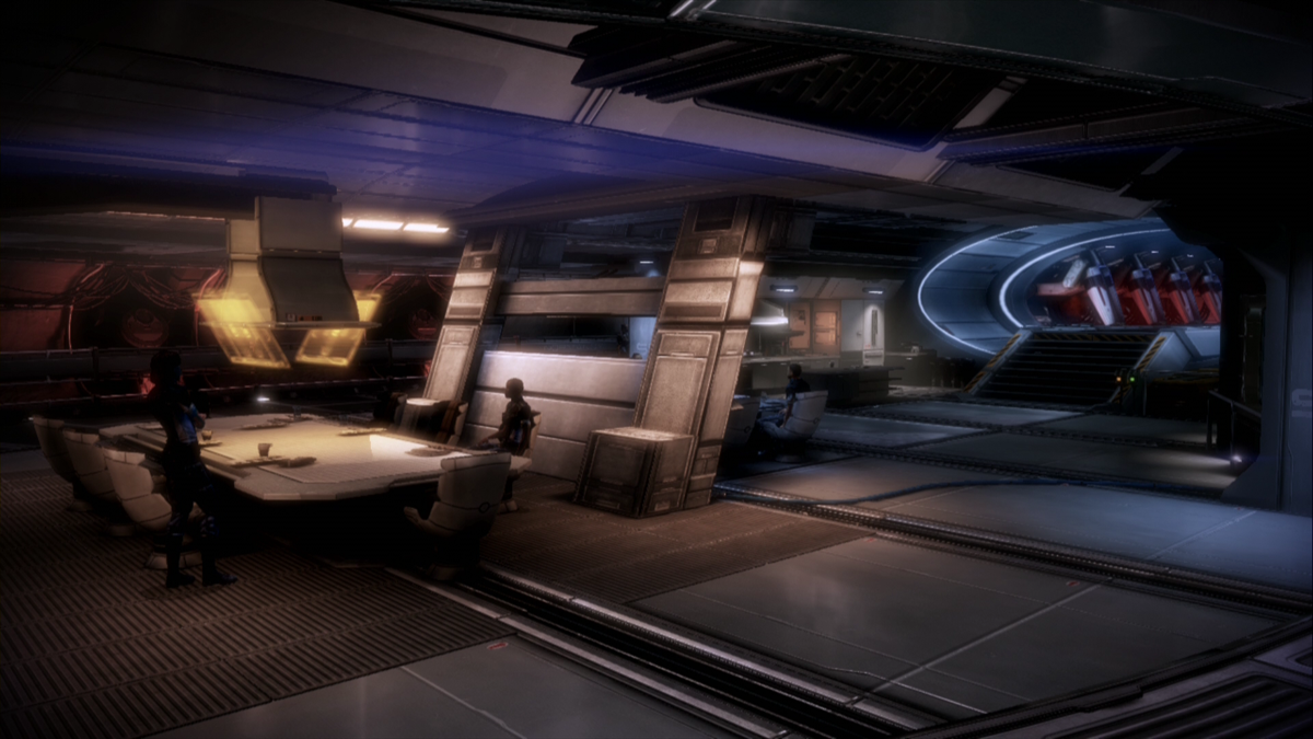 Mass Effect 3 (Xbox 360) screenshot: This is the Normandy's mess-hall on deck three.