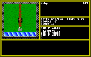 The Walls of Bratock (DOS) screenshot: Leaving the walls of Bratock to explore the world.