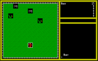 The Walls of Bratock (DOS) screenshot: A battle against snakes and spiders.
