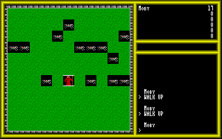 The Walls of Bratock (DOS) screenshot: Mass attack by spiders!