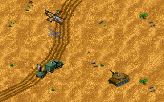 Jungle Strike (DOS) screenshot: Level 3 - A radar site.