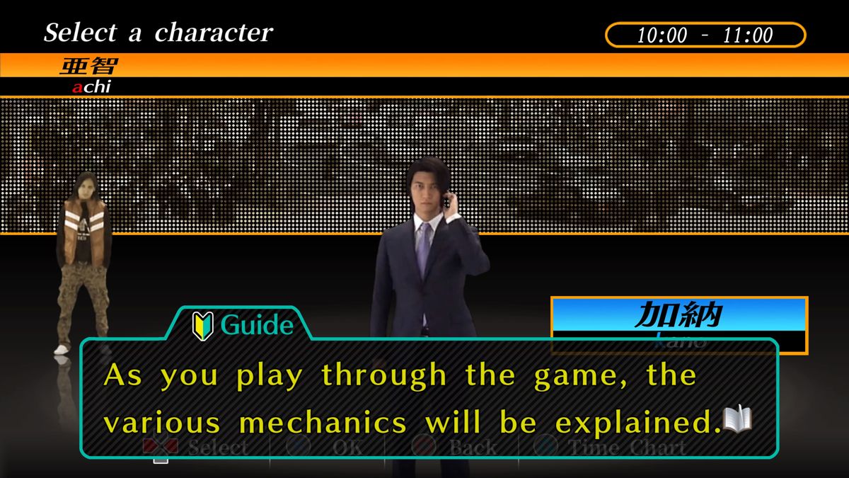 428: Shibuya Scramble (PlayStation 4) screenshot: First hour of a story serves as a gameplay guide