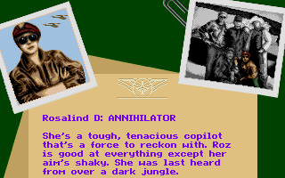 Jungle Strike (DOS) screenshot: You rescued Rosalind D. and now you can have her as a co-pilot.