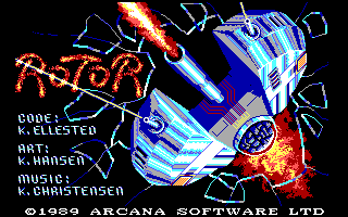 Rotor (DOS) screenshot: The title screen. (EGA)