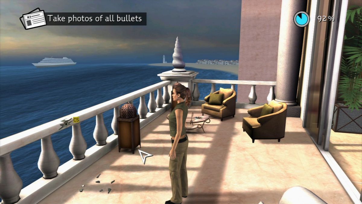 NCIS (PlayStation 3) screenshot: The bullet hit a balcony fence