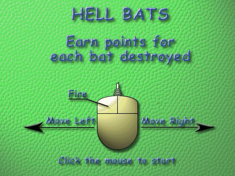 Action SATS Learning: Key Stage 1 4-7 Years: Numbers (Windows) screenshot: The instruction screen for the game Hell Bats