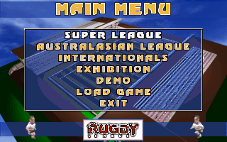 Super League Pro Rugby (DOS) screenshot: Main menu