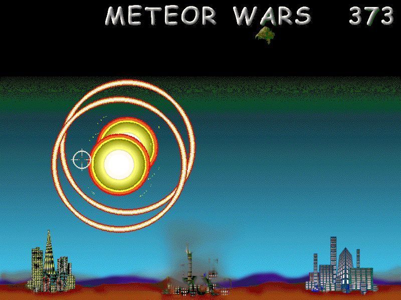 Action SATS Learning: Key Stage 1 4-7 Years: Numbers (Windows) screenshot: A game of 'Meteor Wars' in progress