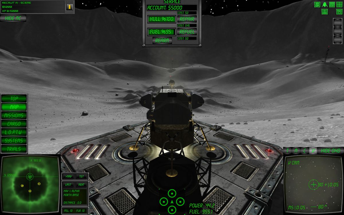 Lunar Flight (Windows) screenshot: Taking off.