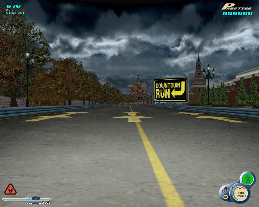 City Racer (Windows) screenshot: race in Moscow