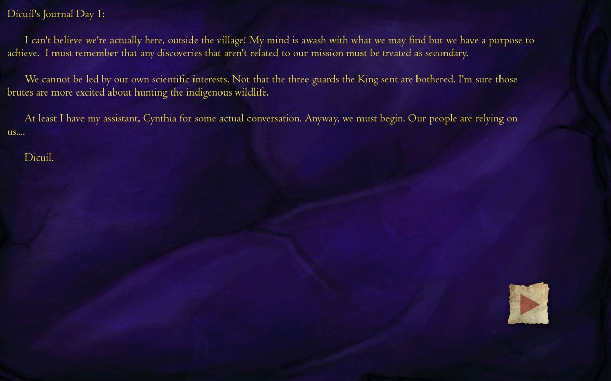 Ku: Shroud of the Morrigan (Windows) screenshot: One of the many journal pages you can collect.