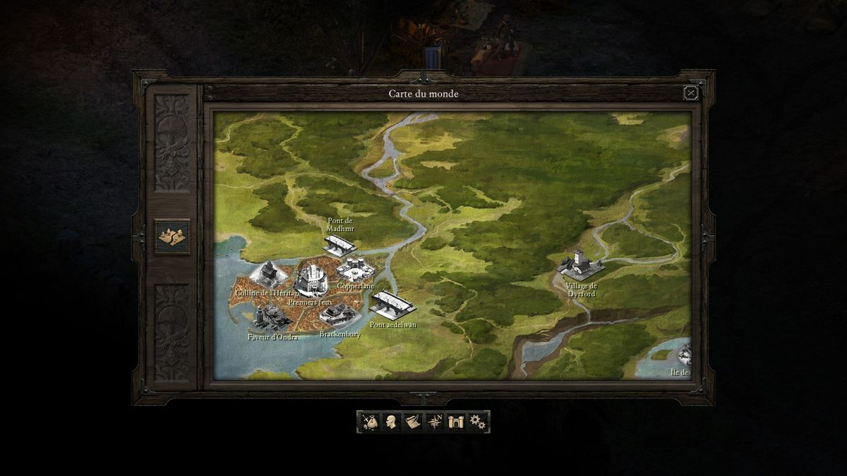 Pillars of Eternity (Windows) screenshot: World map