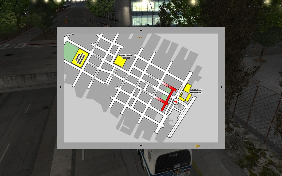 City Bus Simulator 2010: New York (Windows) screenshot: street map