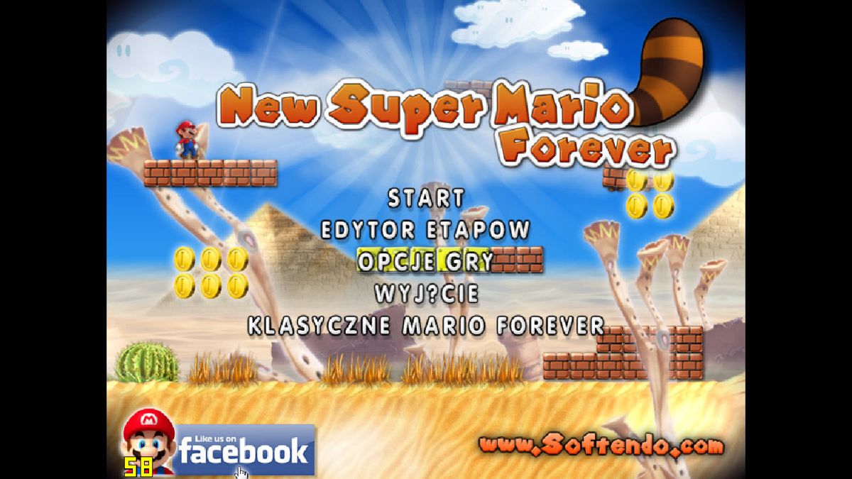 New Super Mario Forever (Windows) screenshot: Main menu
