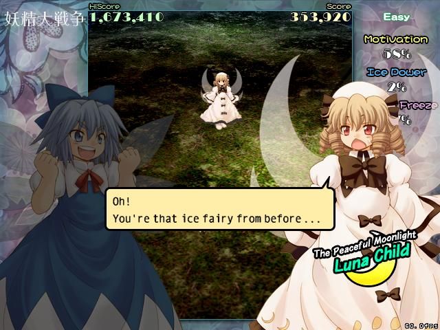 Great Fairy Wars (Windows) screenshot: Dialogue with Luna Child