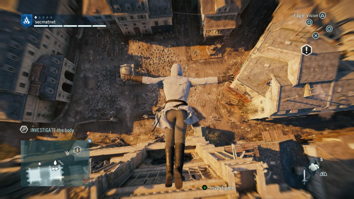 Assassin's Creed: Unity (PlayStation 4) screenshot: Leap of faith