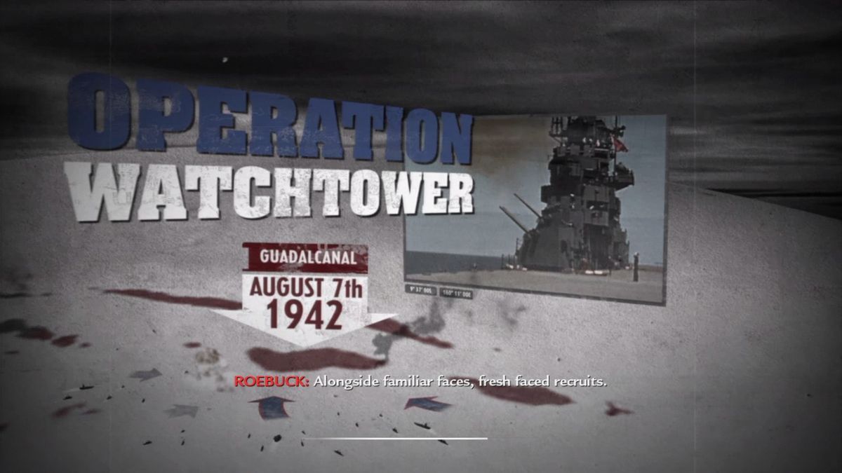 Call of Duty: World at War (PlayStation 3) screenshot: Commencing Operation Watchtower on Guadalcanal