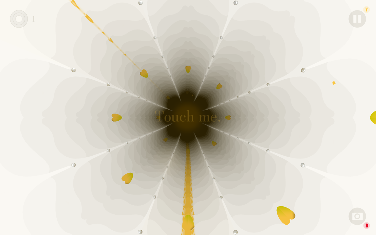 Luxuria Superbia (Windows) screenshot: A bud has been touched, some colour spreads