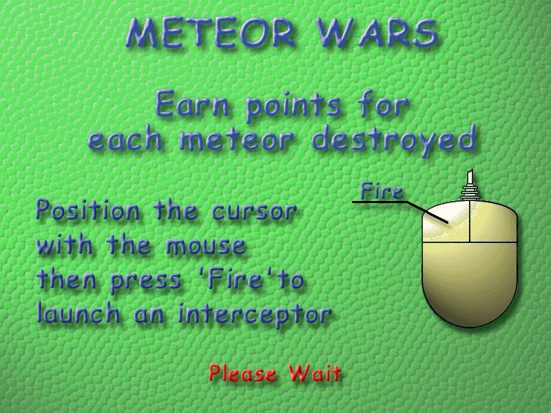 Action SATS Learning: Key Stage 1 4-7 Years: Numbers (Windows) screenshot: The instructions for the game 'Meteor Wars'