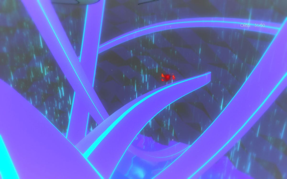 Over The Void (Windows) screenshot: A red orb on a small ledge.