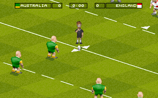 Super League Pro Rugby (DOS) screenshot: The game starts!
