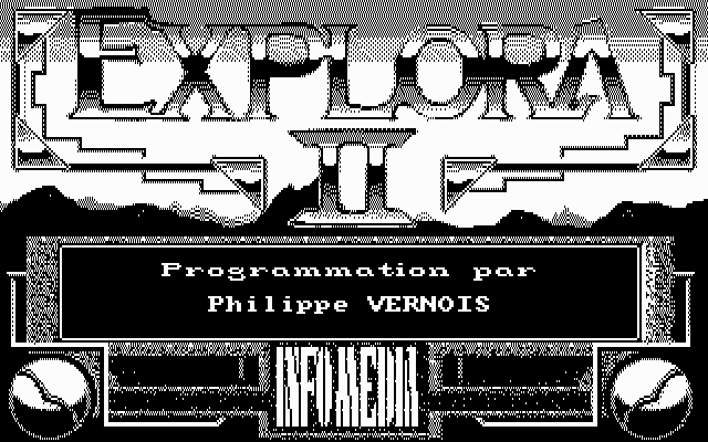 Chrono Quest II (DOS) screenshot: Title screen (CGA)