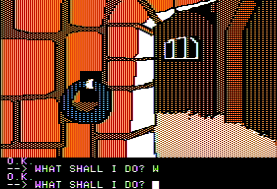 Scott Adams' Graphic Adventure #4: Voodoo Castle (Apple II) screenshot: In the Dungeon
