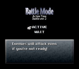 Chrono Trigger (SNES) screenshot: Choosing battle modes